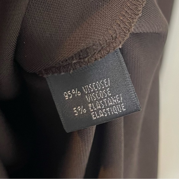 Lafayette 148 Stretchy Knit Open Front Tie Midi Dress Size 6 Brown Long Sleeve - Picture 10 of 10